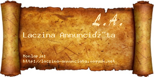 Laczina Annunciáta névjegykártya